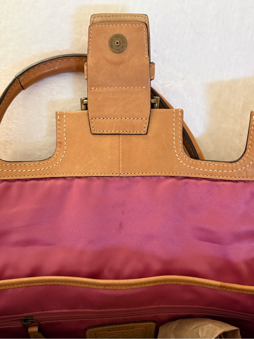 Vintage Coach Soho Flap Satchel Swarovski Crystals Vachetta british tan - Picture 9 of 9